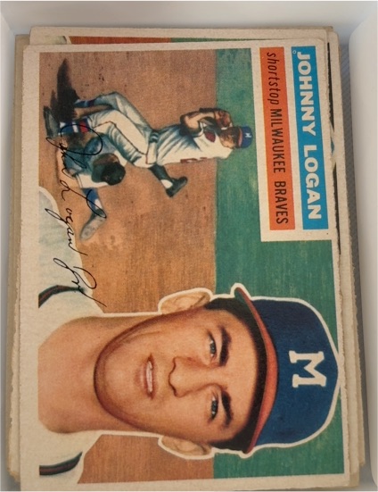 1956 Topps #136 Johnny Logan — front