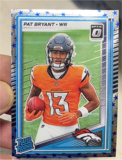 2025 Donruss Optic #215 Pat Bryant Rated Rookie Blue Stars — front