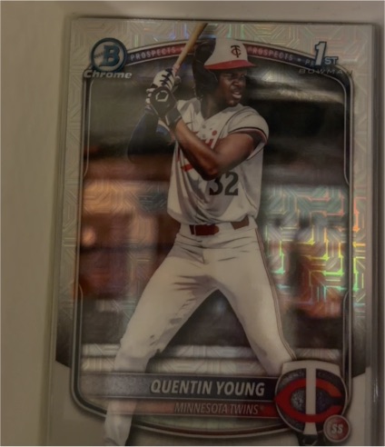 2025 Bowman Draft #BDC-92 Quentin Young Chrome Mojo Refractor — front