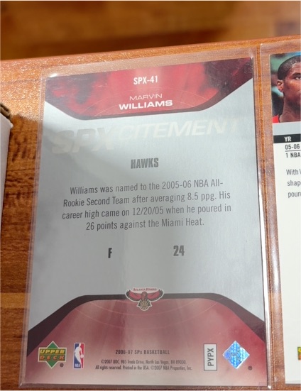 2005-06 Upper Deck SPx #41 Marvin Williams — front