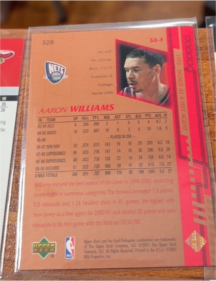 2001-02 Upper Deck #108 Aaron Williams — front
