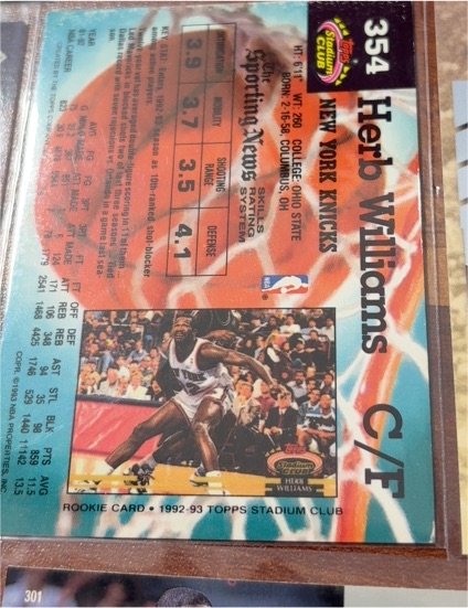 1992-93 Topps Stadium Club #354 Herb Williams — front