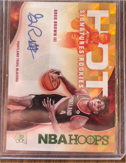 2021-22 Panini NBA Hoops Hot Signatures Rookies #HSR-GB Greg Brown III — front