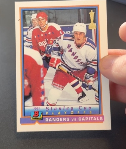 1991-92 Bowman #409 Rangers vs Capitals — front
