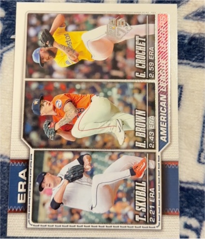 2026 Topps Series 1 #327 AL ERA Leaders Tarik Skubal / Garrett Crochet / Hunter Brown — front