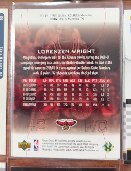 1996-97 Upper Deck #236 Lorenzen Wright — front
