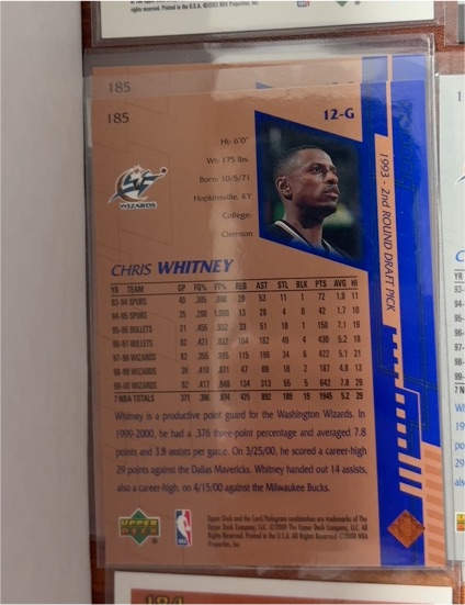 1998 Upper Deck #185 Chris Whitney — front
