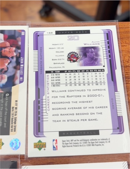 2000 Upper Deck #163 Alvin Williams — front