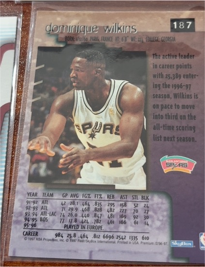 1996-97 SkyBox E-X2000 #66 Dominique Wilkins — front