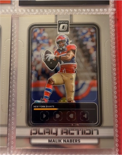 2025 Panini Donruss Optic #14 Malik Nabers Play Action New York Giants — front