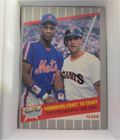 1989 Fleer #632 Homeruns Coast to Coast Darryl Strawberry & Will Clark — front