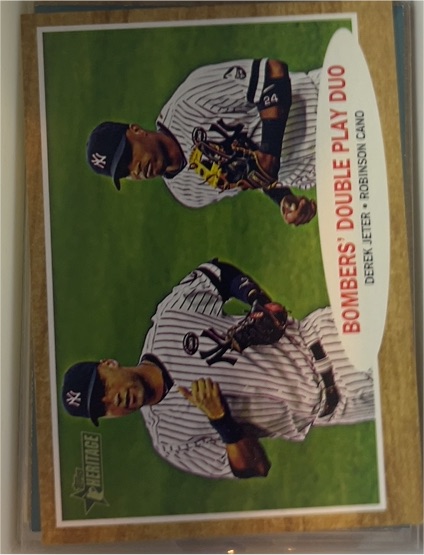 2011 Topps Heritage #37 Derek Jeter / Robinson Cano Bombers' Double Play Duo — front