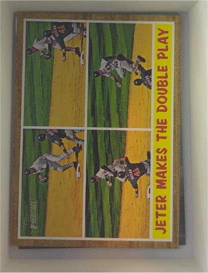 2011 Topps Heritage #311 Derek Jeter Jeter Makes the Double Play — front