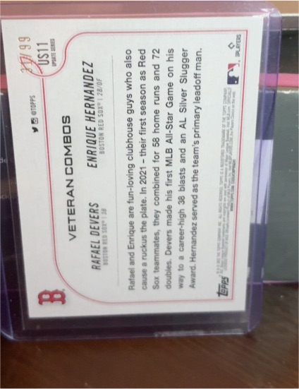 2022 Topps Veteran Combos #US11 Enrique Hernandez / Rafael Devers — front
