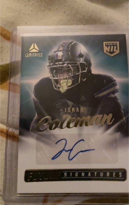 2025 Panini Luminance #NIL-JCN Jonah Coleman Future Signatures NIL — front