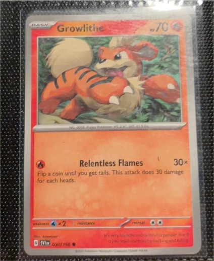 2023 Pokemon Scarlet & Violet #030 Growlithe — front