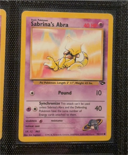 1999 Pokémon Gym Challenge #93 Sabrina's Abra — front
