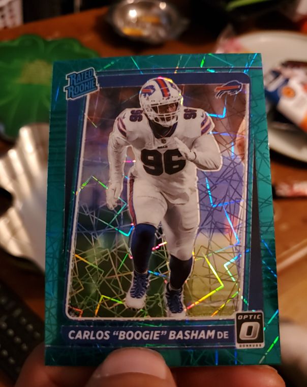 2021 Donruss Optic #277 Carlos "Boogie" Basham Blue Scope Rated Rookie — front