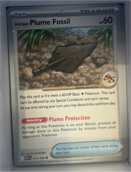 2023 Pokémon Scarlet & Violet SV: White Flare #079 Antique Plume Fossil — front