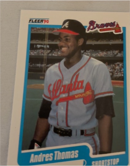 1990 Fleer #597 Andres Thomas Atlanta Braves — front