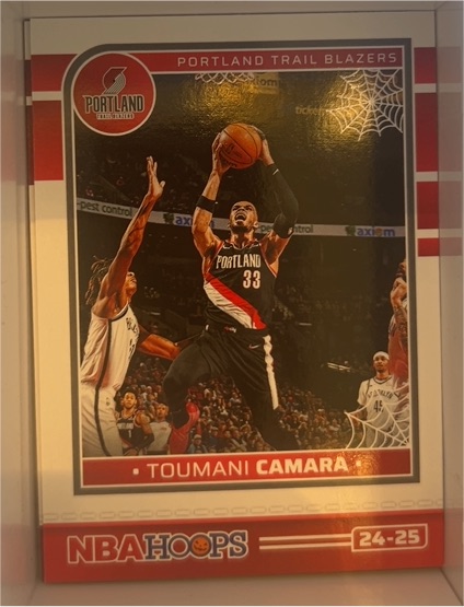 2024-25 Panini NBA Hoops Haunted Hoops #207 Toumani Camara — front