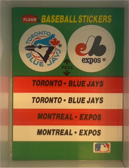 1988 Fleer #NNO Toronto Blue Jays / Montreal Expos Team Stickers — front