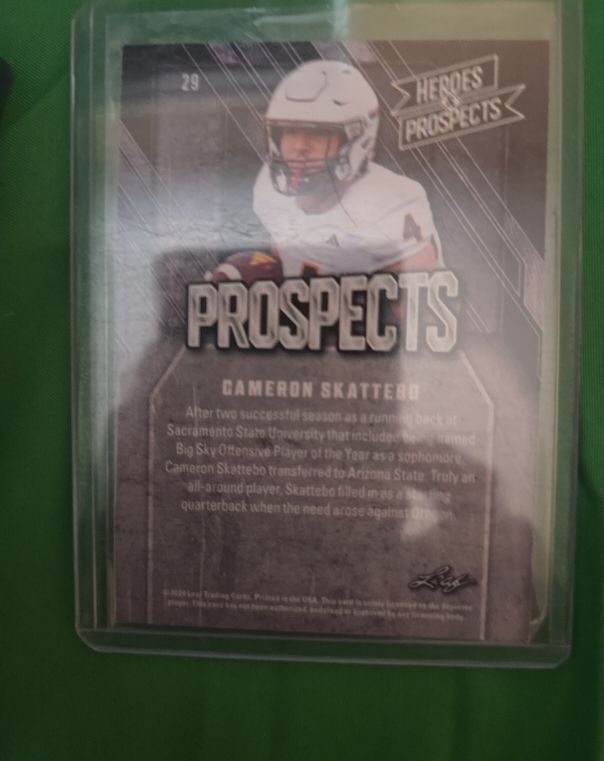 2024 Leaf Heroes & Prospects #29 Cameron Skattebo — front