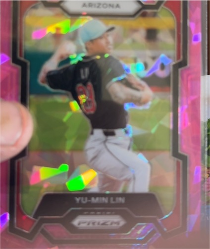 2024 Panini Prizm #228 Yu-Min Lin Pink Ice Prizm — front