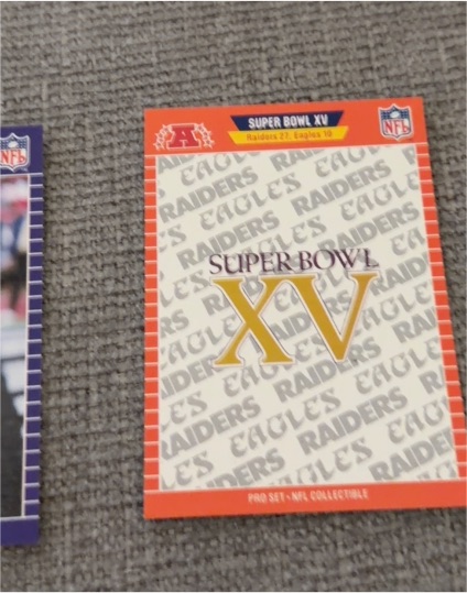 1989 Pro Set SB Logos #XV Super Bowl XV Raiders / Eagles — front