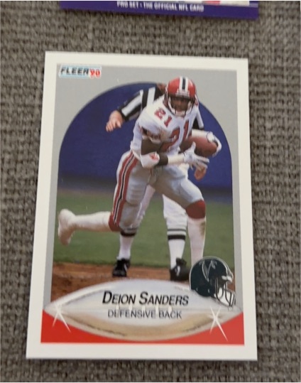 1990 Fleer #382 Deion Sanders — front