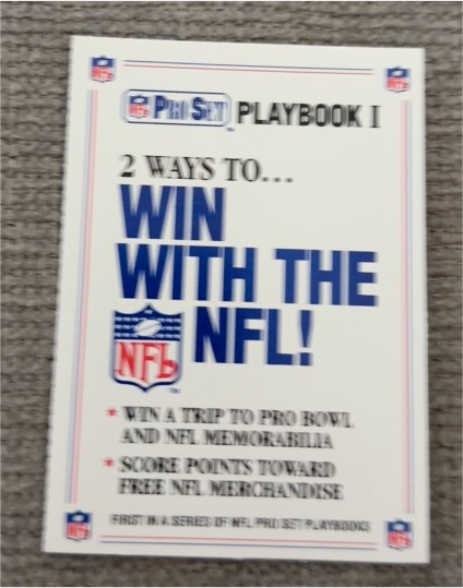 1989 Pro Set Playbook I Win With The NFL — front