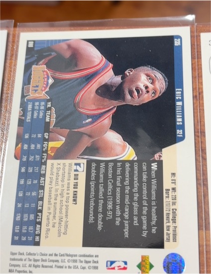 1997-98 Upper Deck Collector's Choice #221 Eric Williams — front