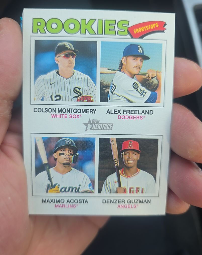 2026 Topps Heritage #390 Colson Montgomery Alex Freeland Maximo Acosta Denzer Guzman — front