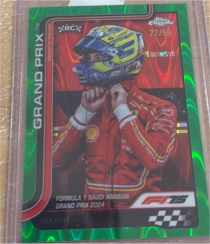 2025 Topps Chrome Formula 1 #123 Oliver Bearman Grand Prix Driver of the Day — front