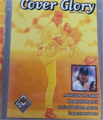 1999 Upper Deck UD Choice #32 Randy Johnson Cover Glory — front