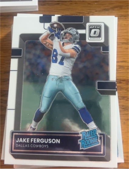 2022 Donruss Optic #289 Jake Ferguson Rated Rookie Dallas Cowboys — front