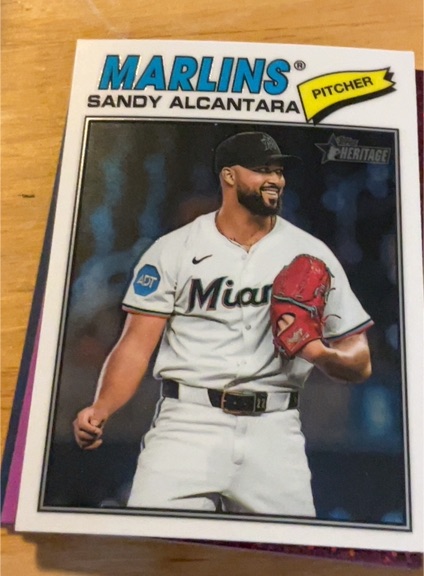 2026 Topps Heritage Chrome #76 Sandy Alcantara — front
