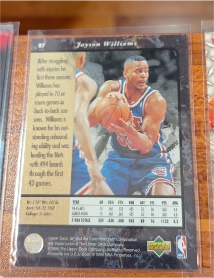 1996-97 Upper Deck #81 Jayson Williams New Jersey Nets — front