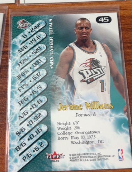 2000-01 Fleer Game Time #45 Jerome Williams — front
