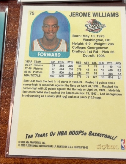 1999-00 Hoops #75 Jerome Williams — front