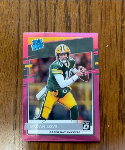 2020 Donruss Optic #154 Jordan Love Rated Rookie Pink Prizm — front