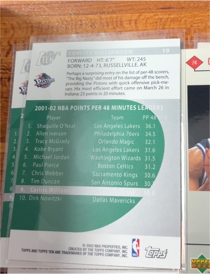 2002 Topps Ten #19 Corliss Williamson — front