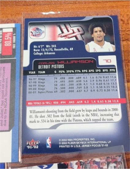 2001 Fleer Skybox Focus #70 Corliss Williamson — front