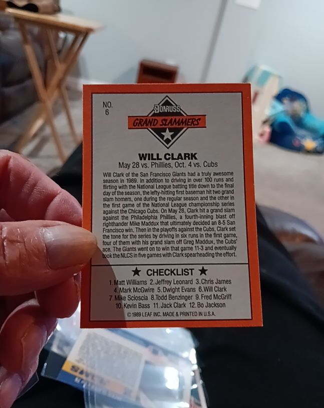 1989 Donruss #249 Will Clark — front