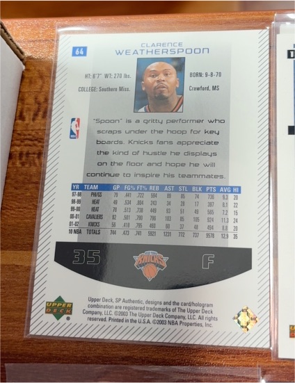 1996-97 Upper Deck #35 Clarence Weatherspoon — front