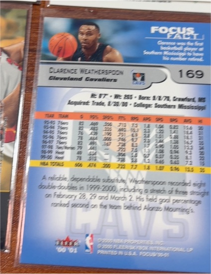 2000-01 Fleer Focus #169 Clarence Weatherspoon — front
