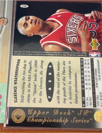 1995 Upper Deck SP Championship Series #106 Clarence Weatherspoon — front