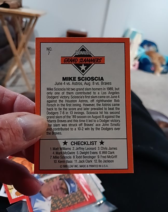 1989 Donruss Grand Slammers #7 Mike Scioscia — front