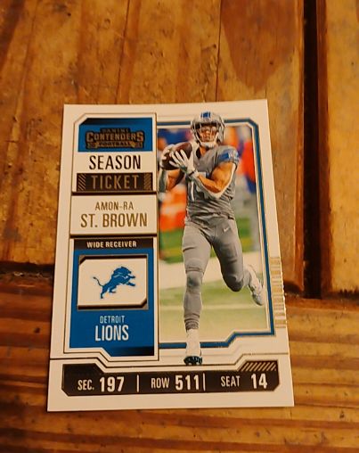 2023 Panini Contenders Season Ticket #34 Amon-Ra St. Brown — front