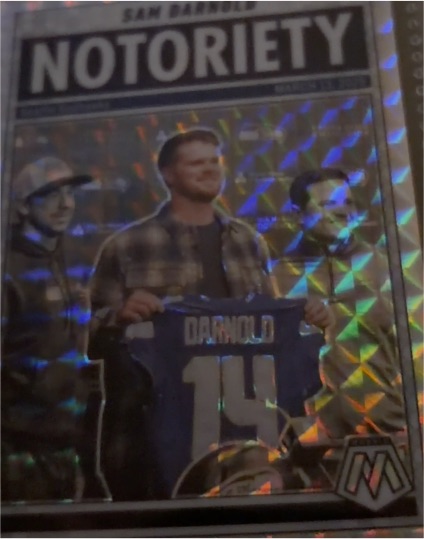 2025 Panini Mosaic Notoriety #9 Sam Darnold — front
